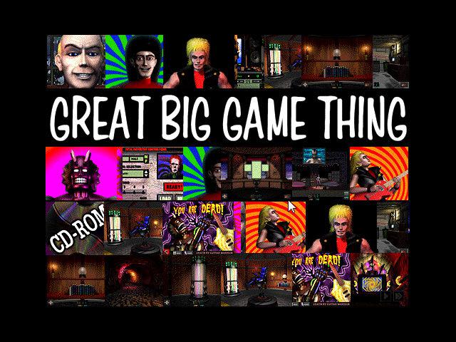 Visual of the game with multiple visuals inside, saying Great Big Game Thing.