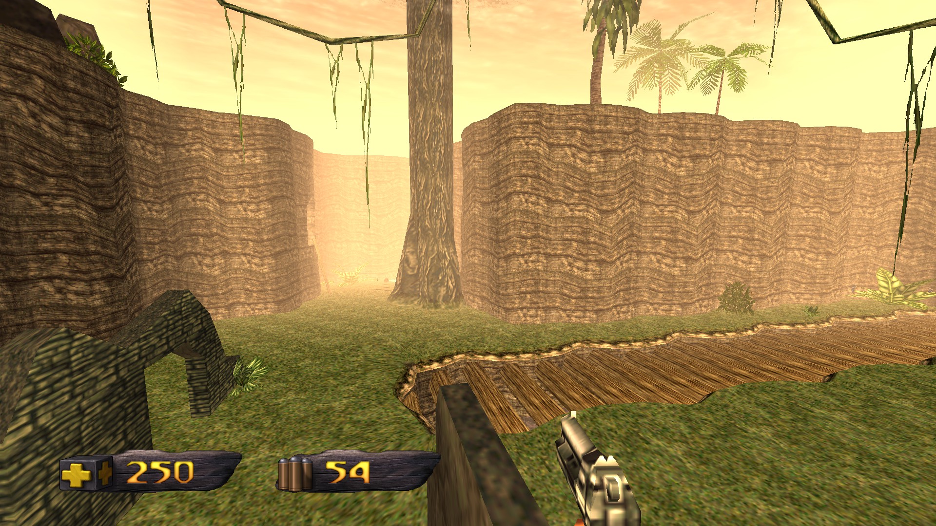 In-game screenshot of the jungle forest level.